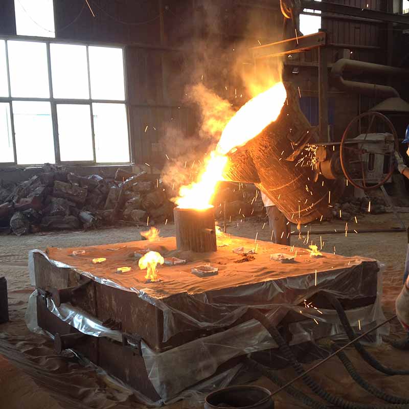 pouring during v process casting